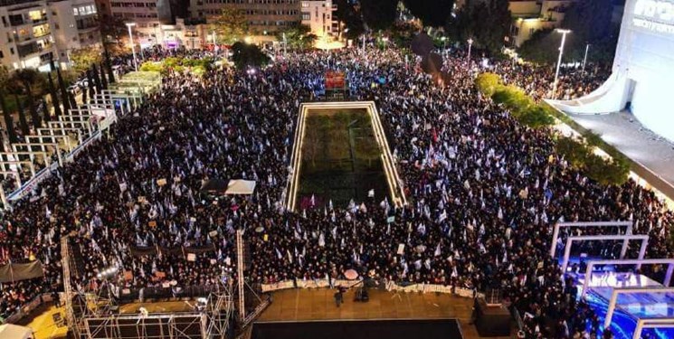 فیلم| تظاهرات گسترده علیه نتانیاهو در تل‌آویو و حیفا